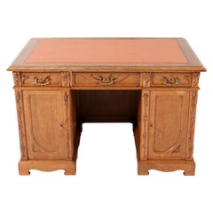 Oak Art Nouveau Pedestal Desk by J.J. Terburg & Zoon Arnhem, 1900s