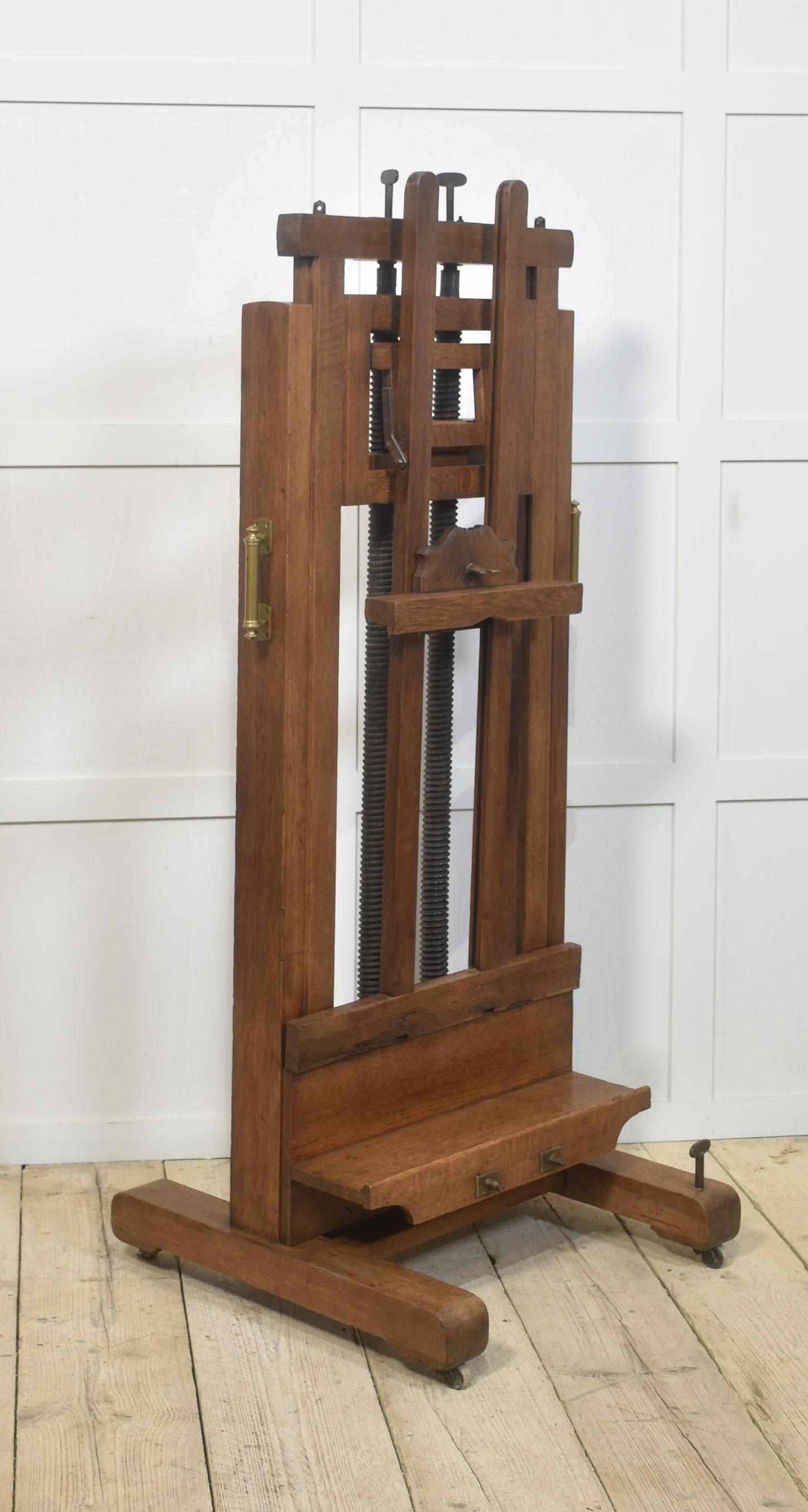 Oak artist’s fully adjustable studio easel 6