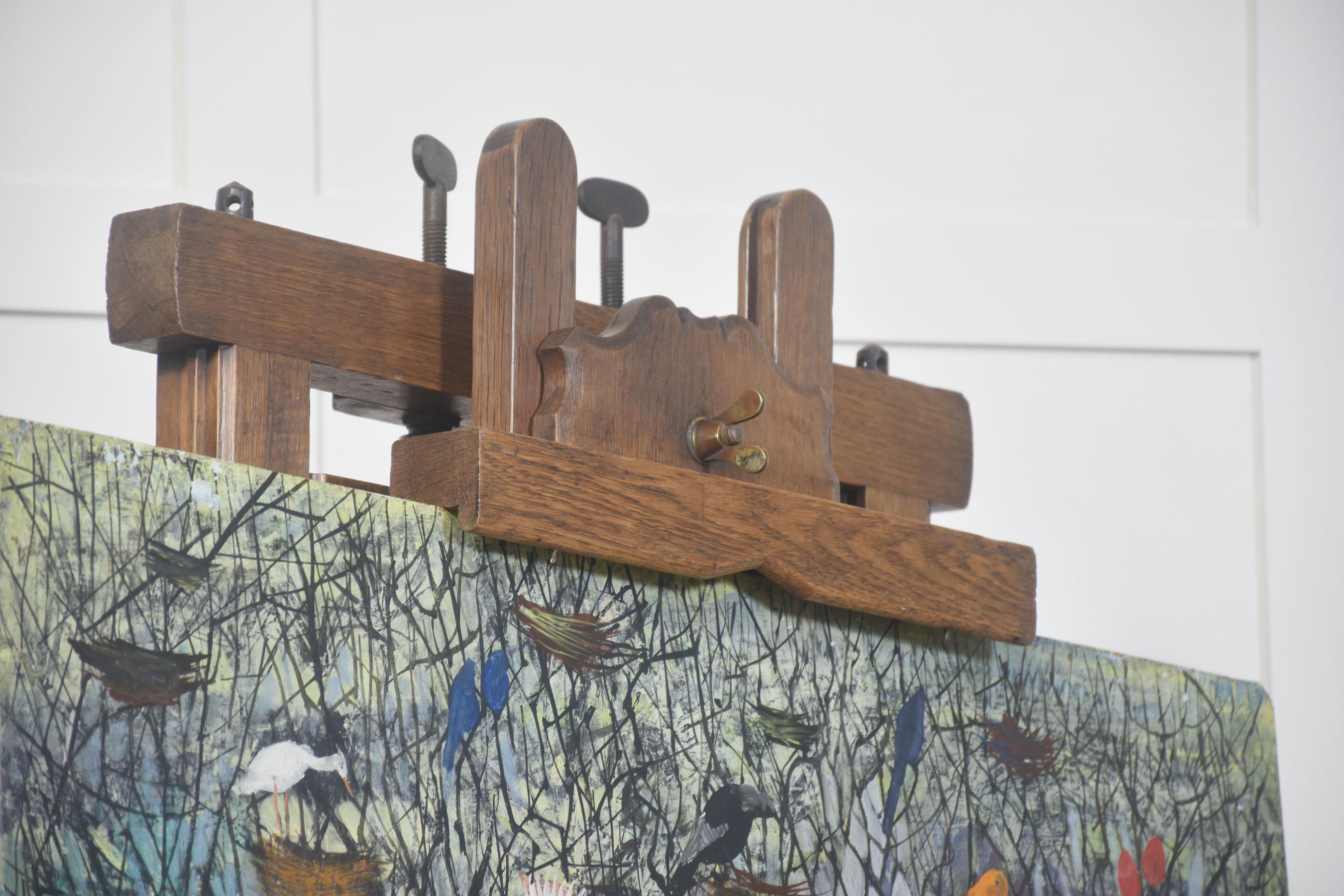 Oak artist’s fully adjustable studio easel In Good Condition In Cheshire, GB