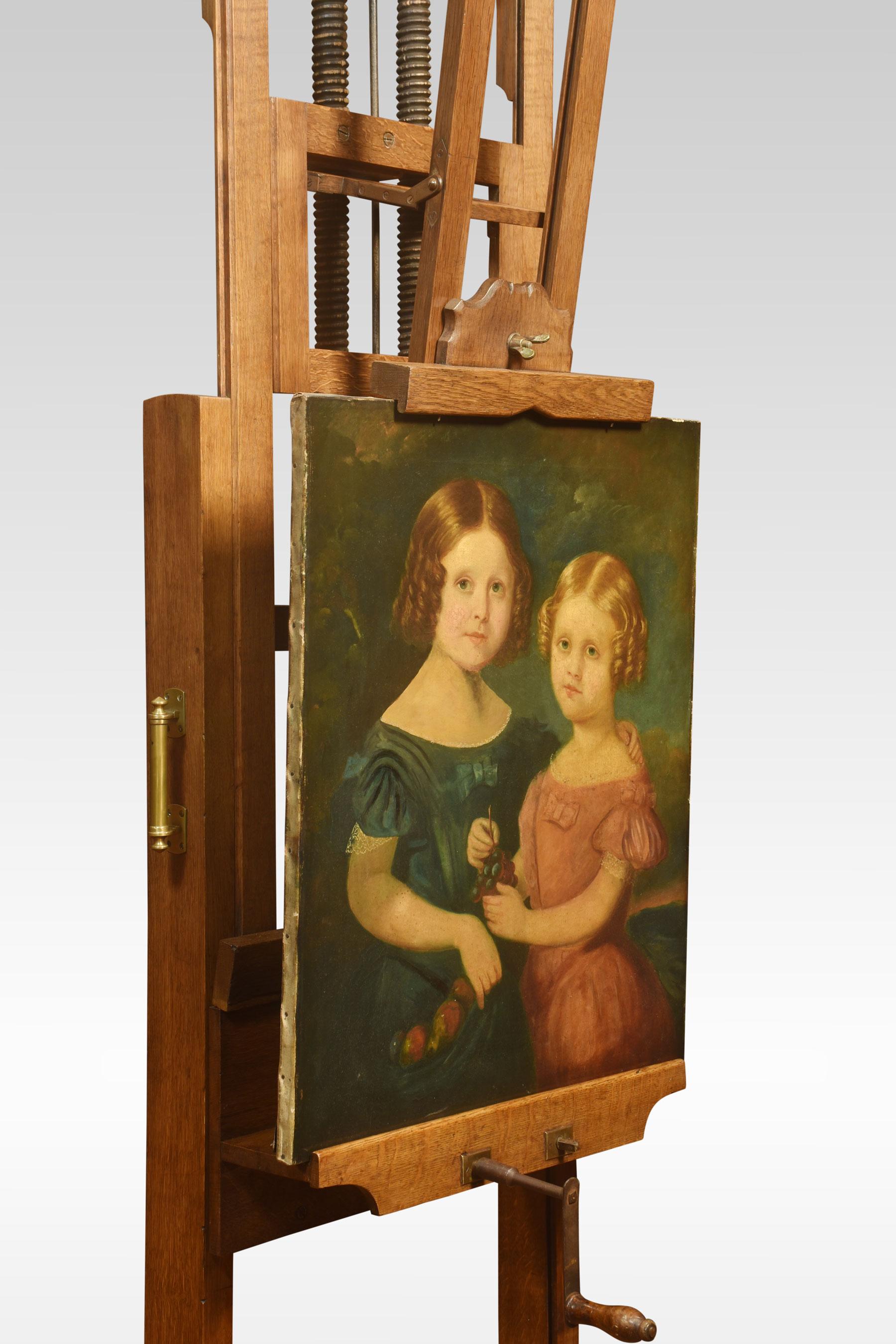 19th Century Oak Artist’s Fully Adjustable Studio Easel For Sale