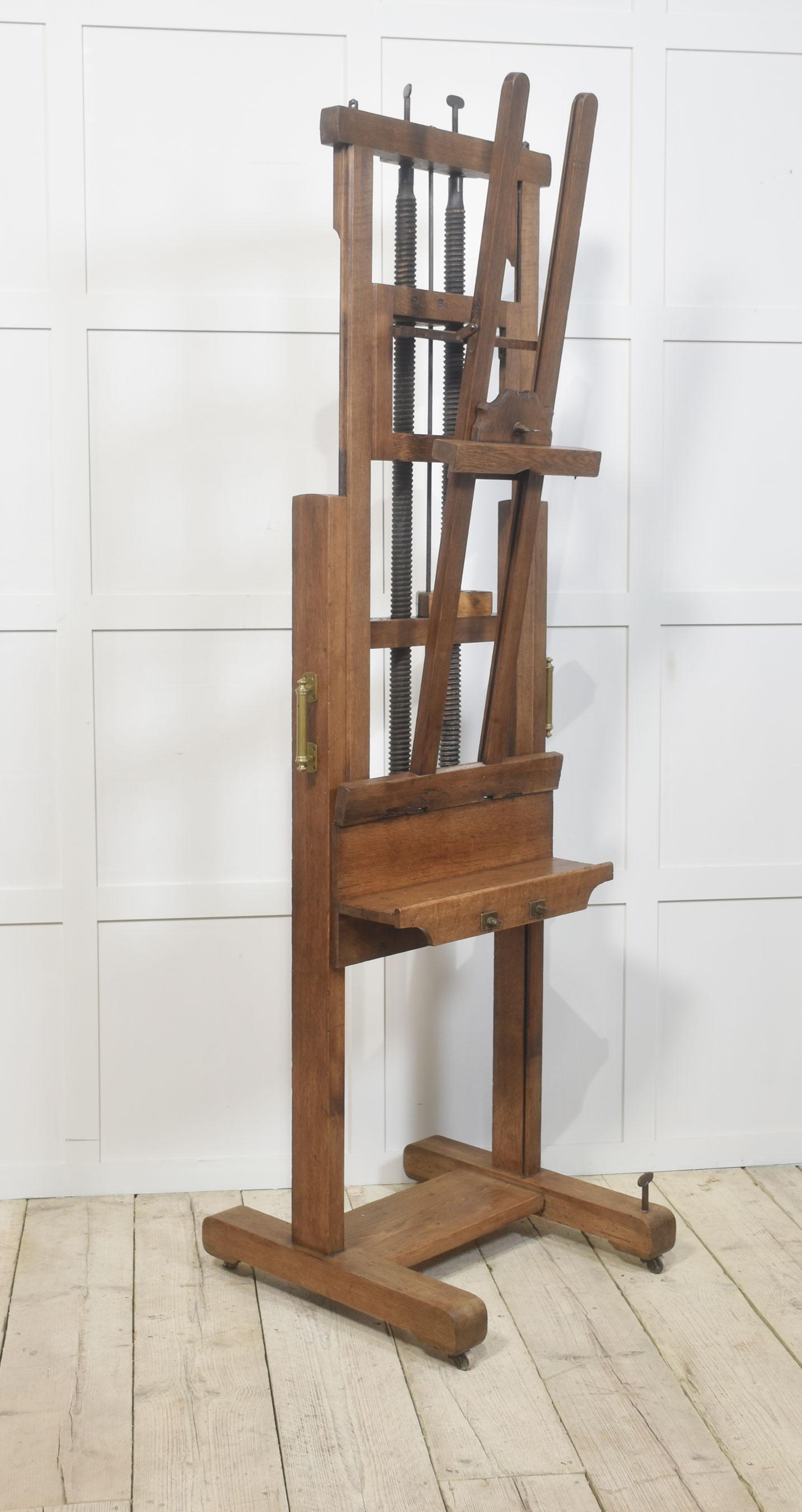 Oak artist’s fully adjustable studio easel 3