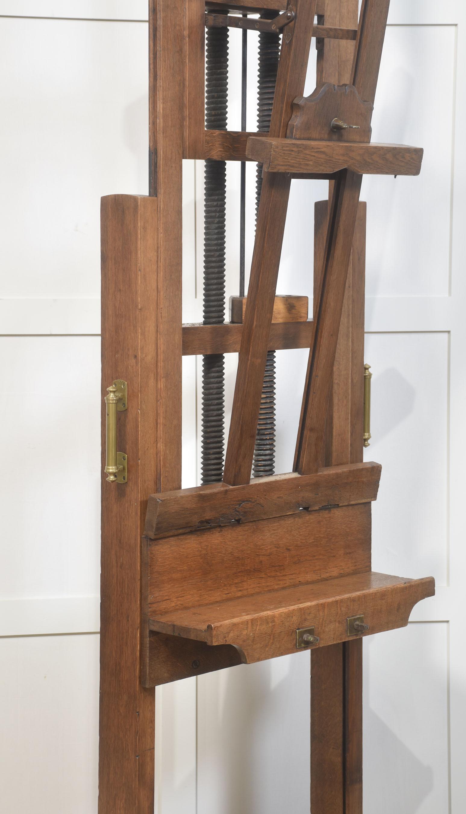 Oak artist’s fully adjustable studio easel 4