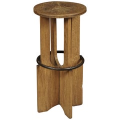 Oak Artist's Stool from France, circa 1960
