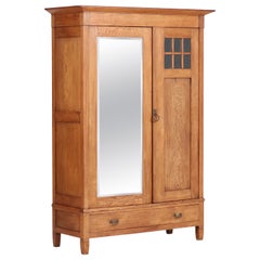 Oak Arts & Crafts Art Nouveau Armoire or Wardrobe by Willem Penaat, 1904