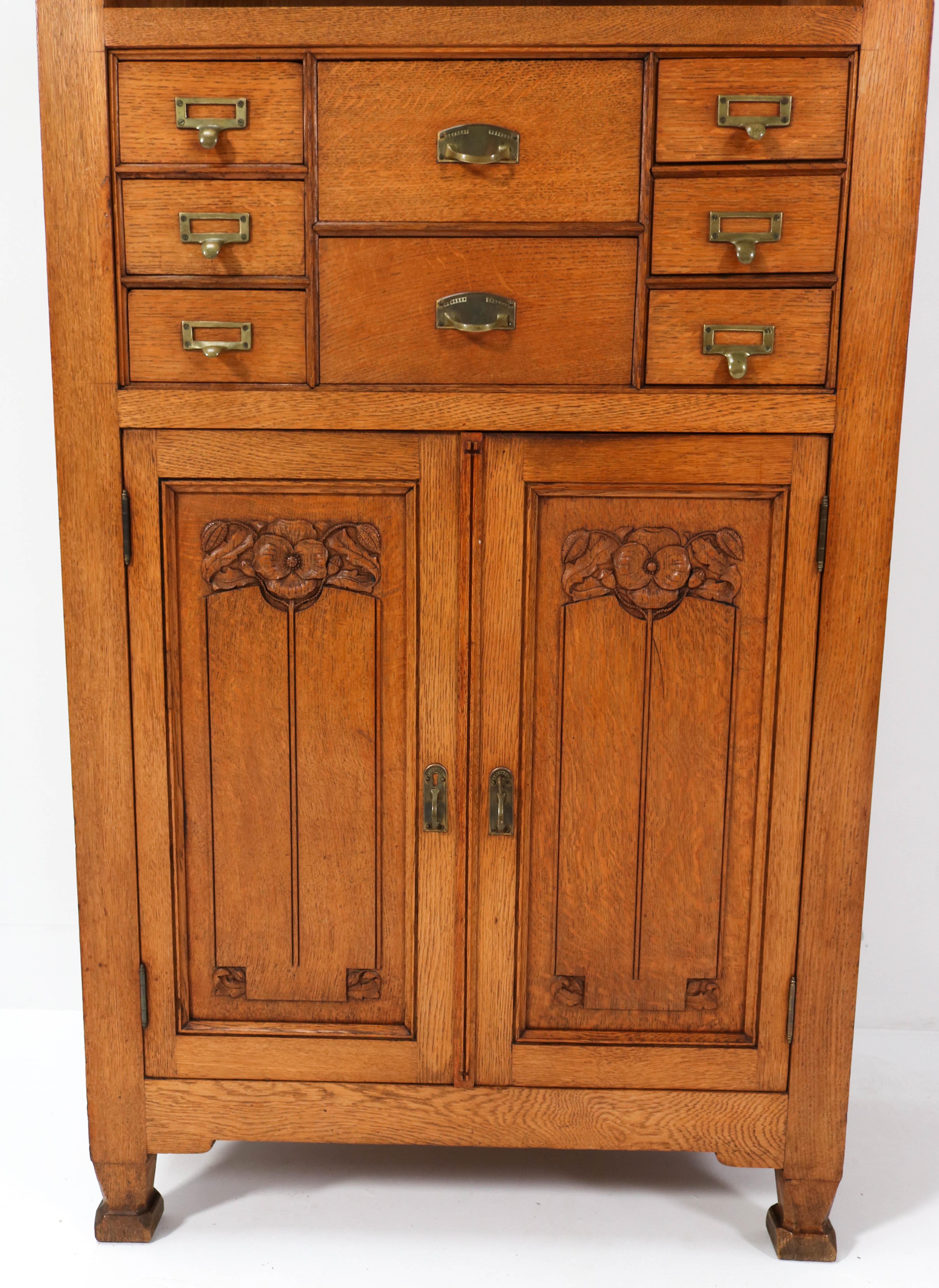 Oak Arts & Crafts Art Nouveau Cabinet by Kobus de Graaff, 1900s 2