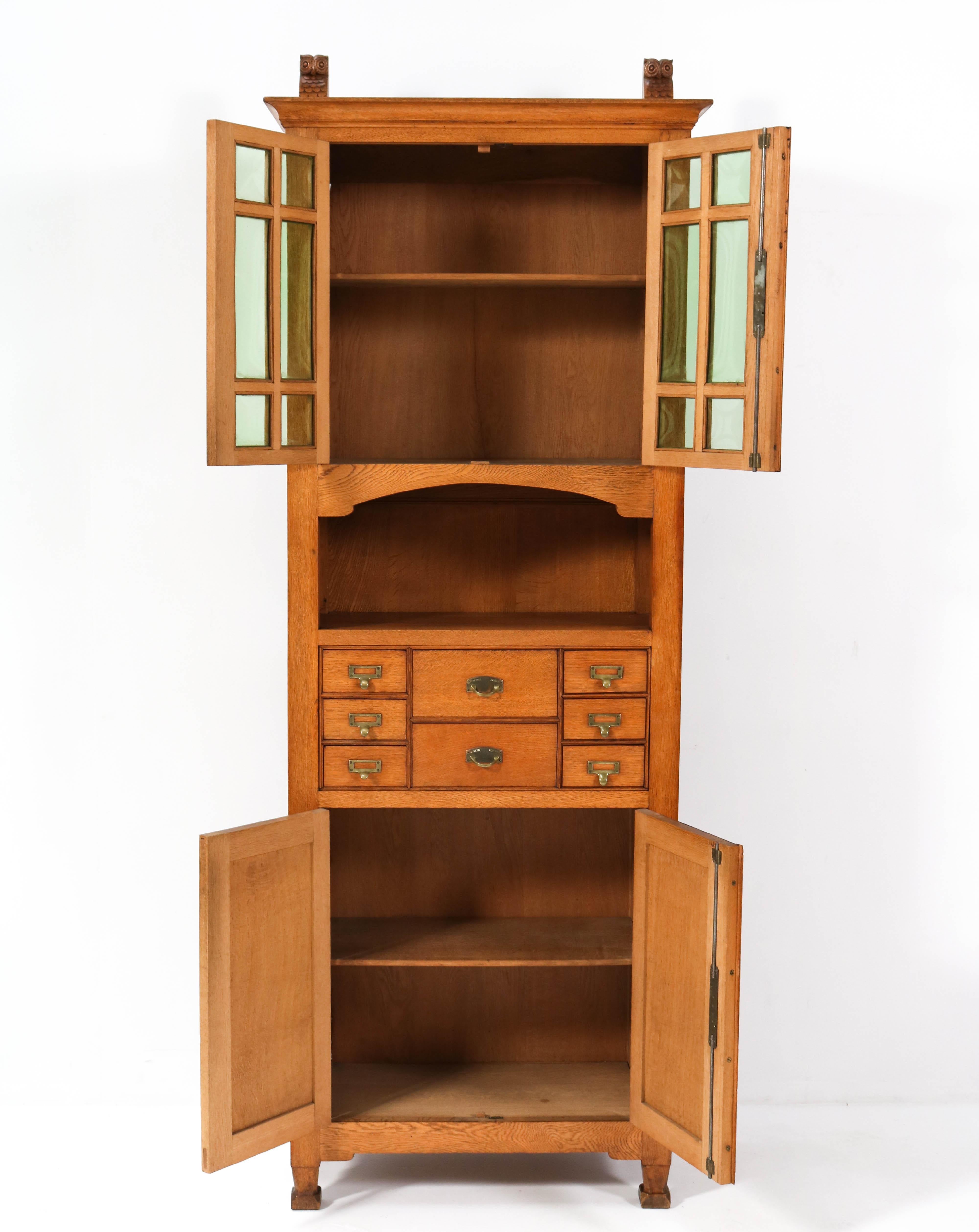Oak Arts & Crafts Art Nouveau Cabinet by Kobus de Graaff, 1900s 4