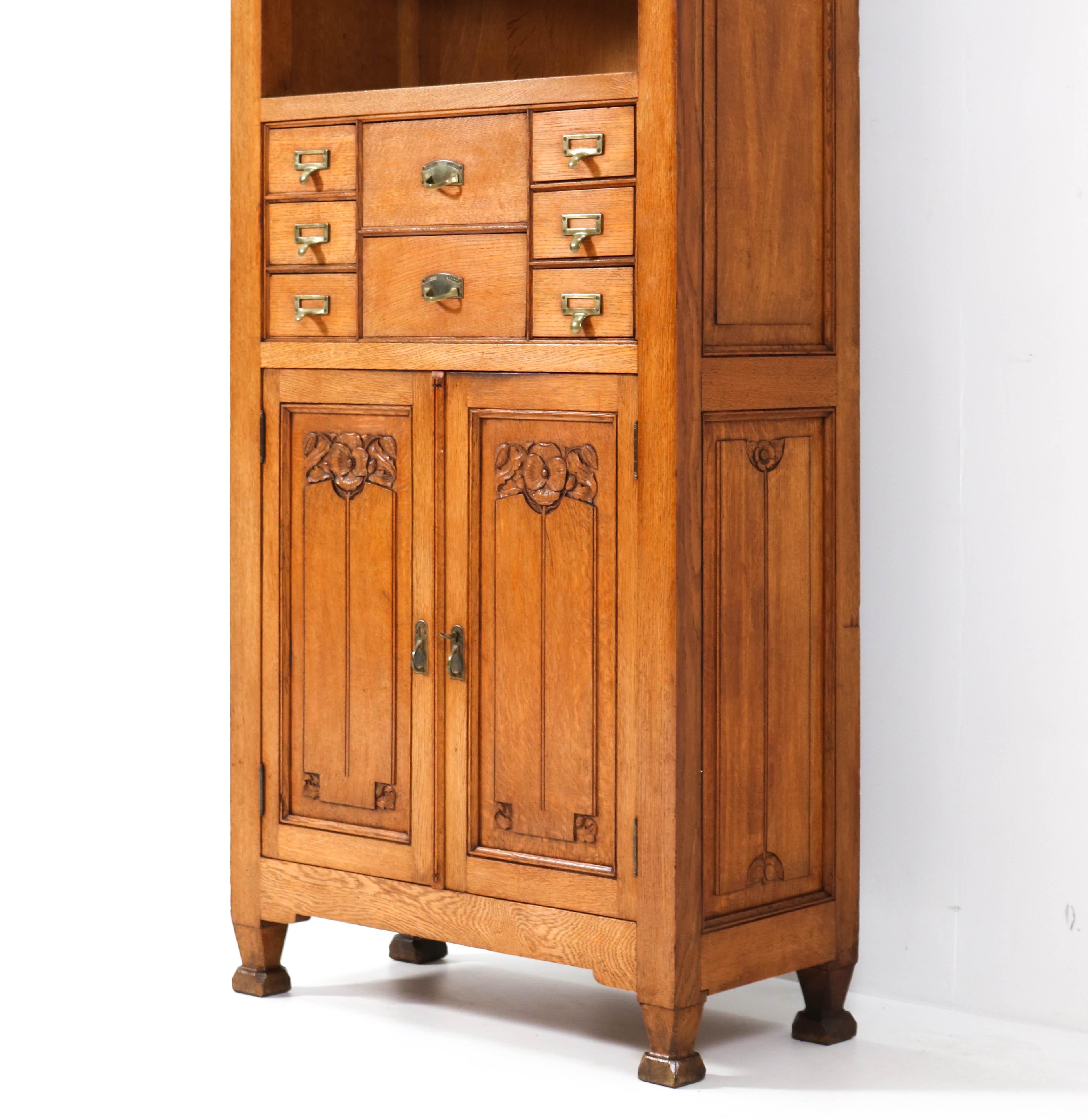 Dutch Oak Arts & Crafts Art Nouveau Cabinet by Kobus de Graaff, 1900s
