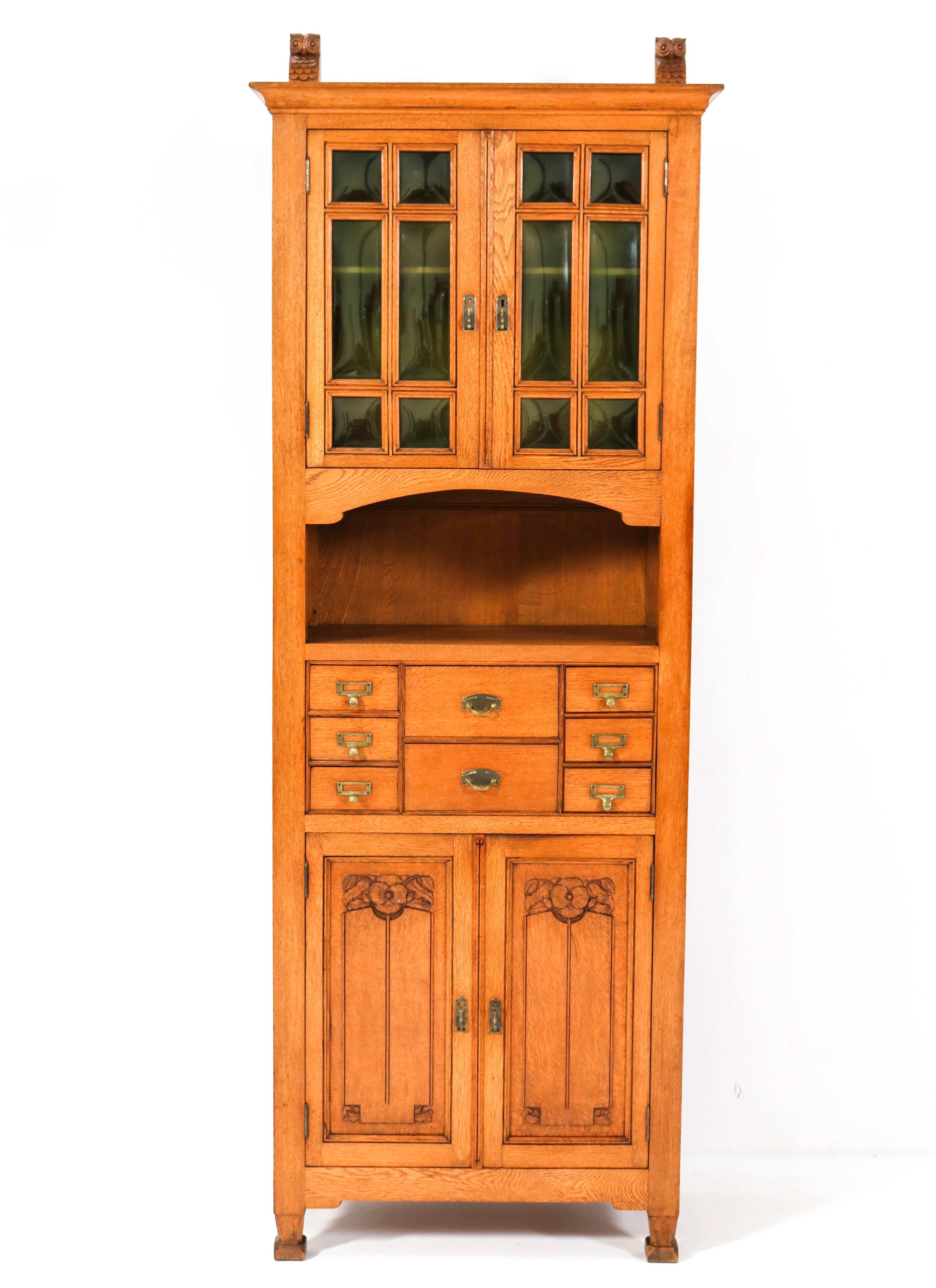 Oak Arts & Crafts Art Nouveau Cabinet by Kobus de Graaff, 1900s 1