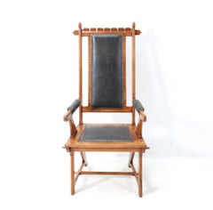 Oak Arts & Crafts Art Nouveau High Back Armchair by H.P. Berlage, 1900s