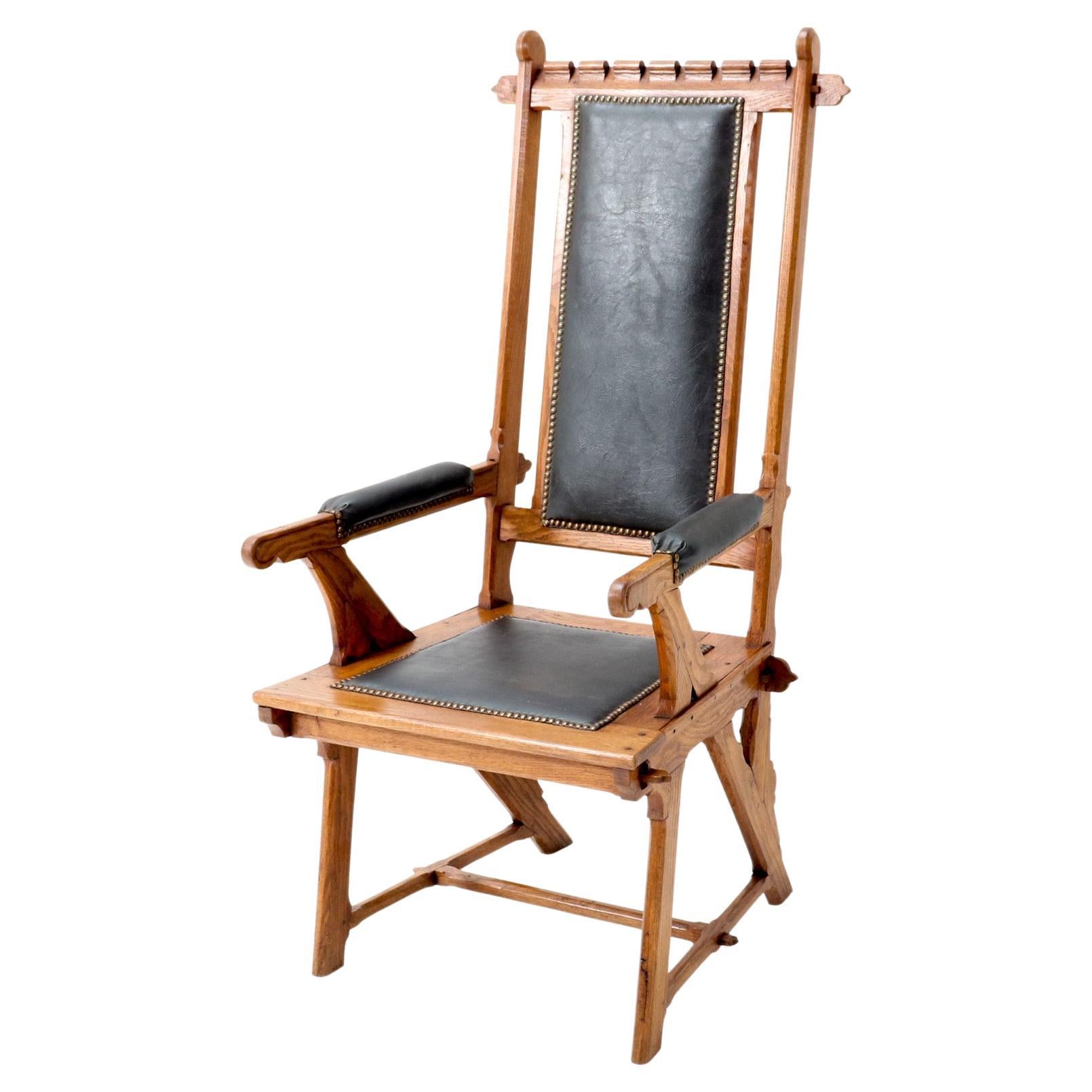 Fauteuil Arts & Crafts Art Nouveau à haut dossier en chêne par H.P. Berlage, années 1900