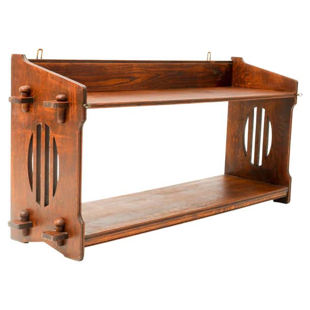 Design Craft Book Rack Oak Arts and Crafts Art Nouveau Magazine Rack or Book Rack by Aug ...
