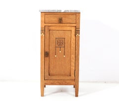 Oak Arts & Crafts Art Nouveau Nightstand or Bedside Table, 1900s