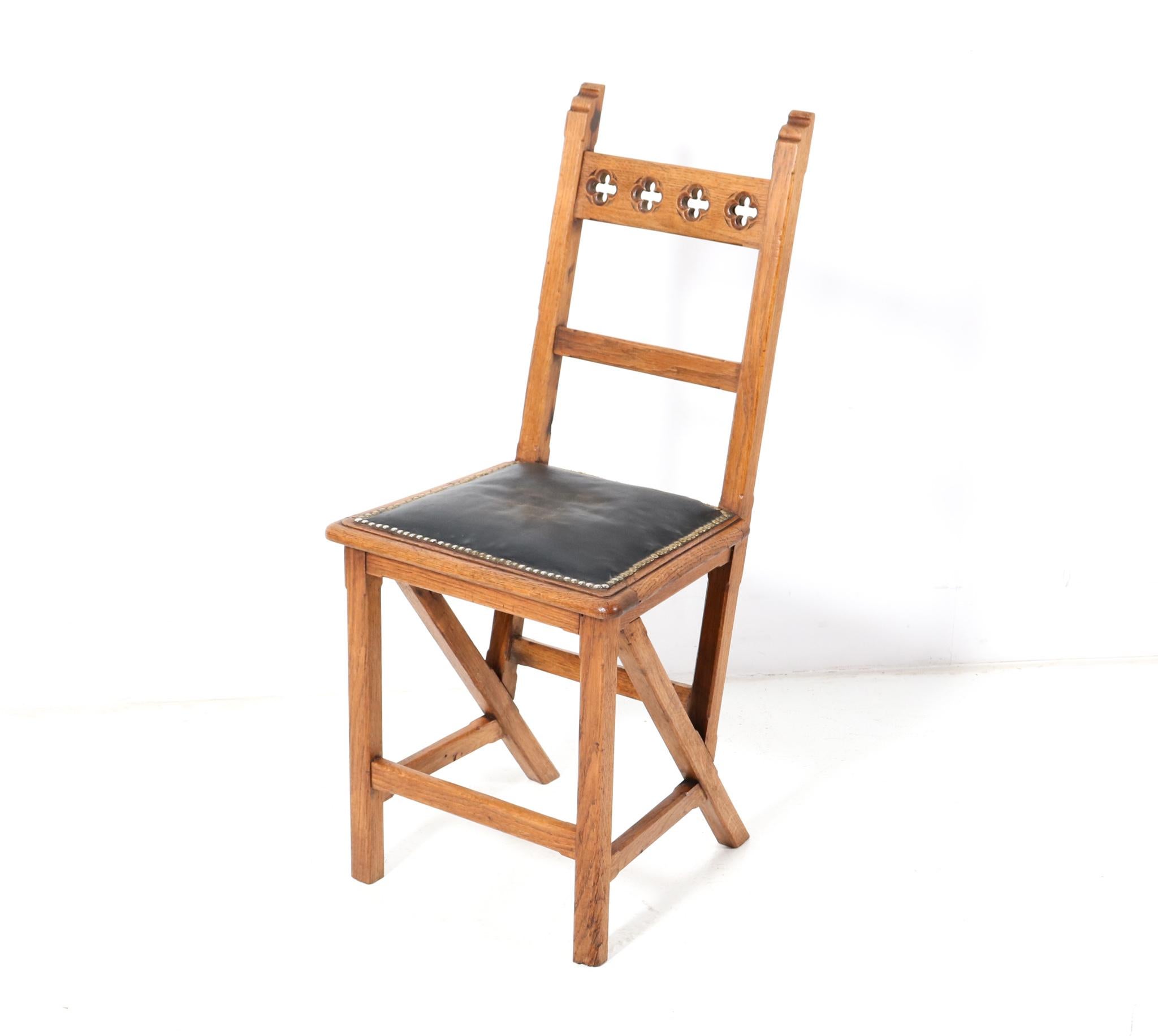 Jugendstil-Beistellstuhl aus Eichenholz von Hendrik Petrus Berlage, 1900er Jahre, Kunsthandwerk (Arts and Crafts) im Angebot