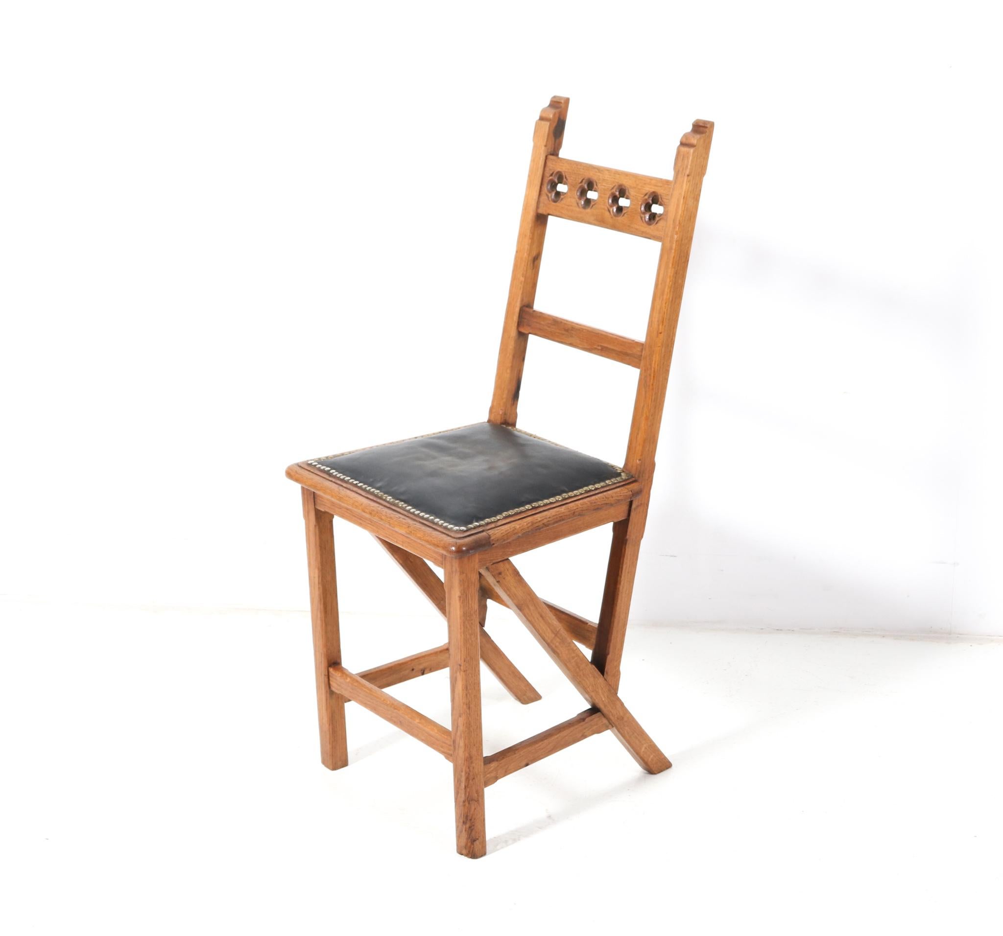 Dutch Oak Arts & Crafts Art Nouveau Side Chair by Hendrik Petrus Berlage, 1900s For Sale