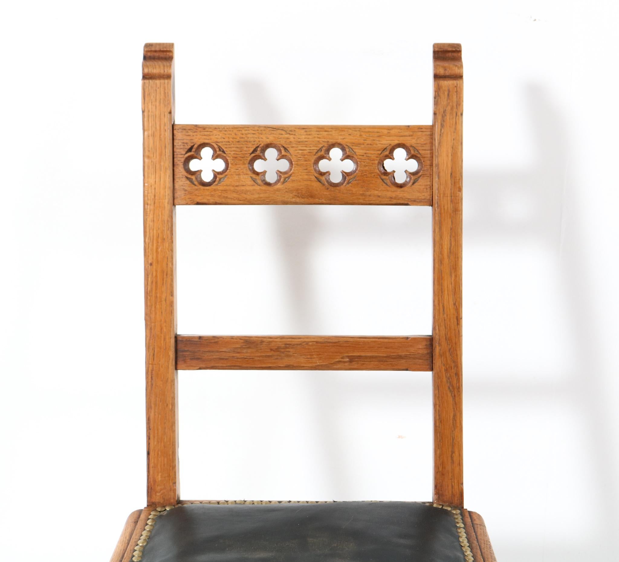 Jugendstil-Beistellstuhl aus Eichenholz von Hendrik Petrus Berlage, 1900er Jahre, Kunsthandwerk im Angebot 2