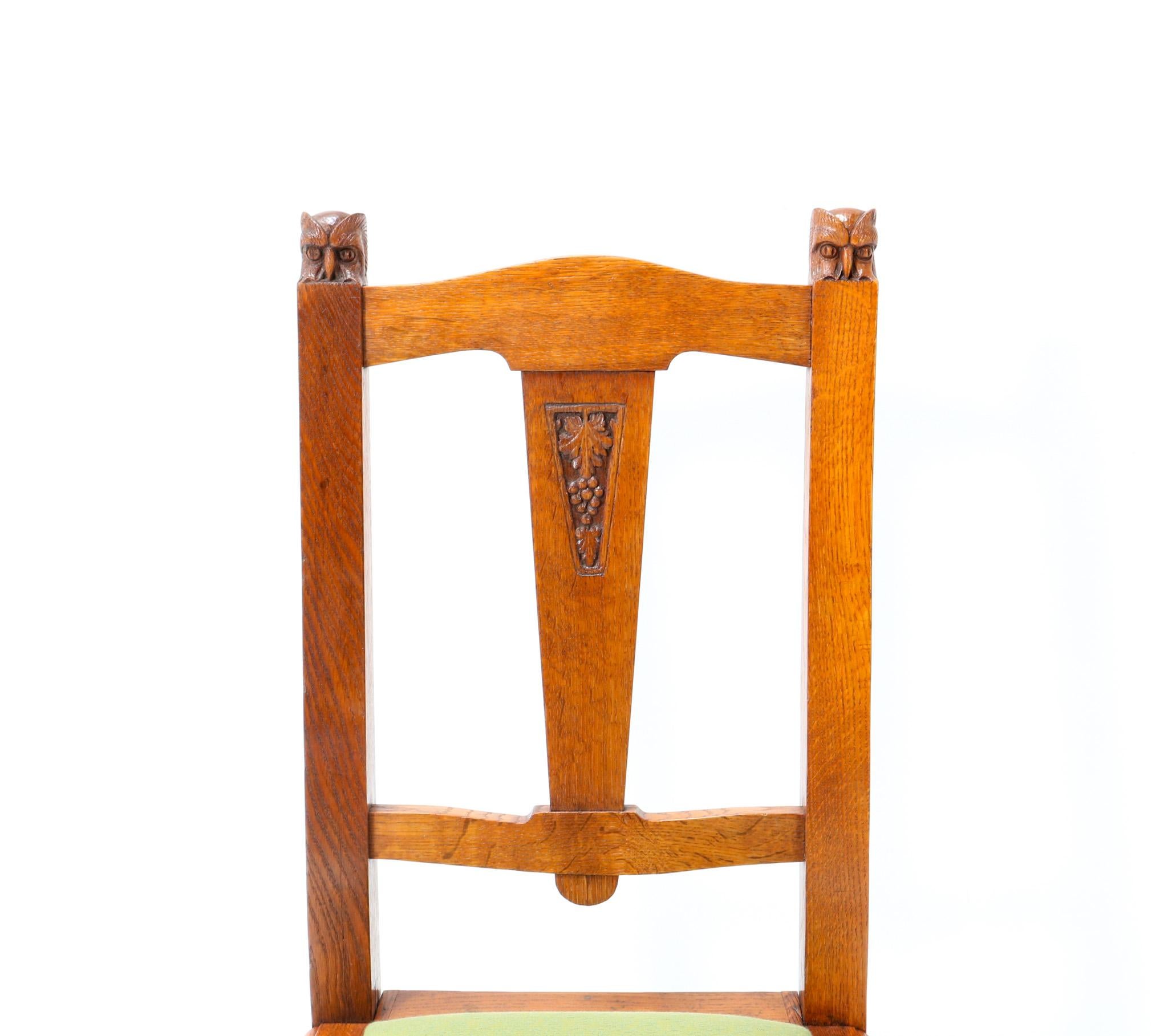 Kunsthandwerklicher Jugendstil-Beistellstuhl aus Eichenholz von Kobus de Graaff, 1900er Jahre im Angebot 5
