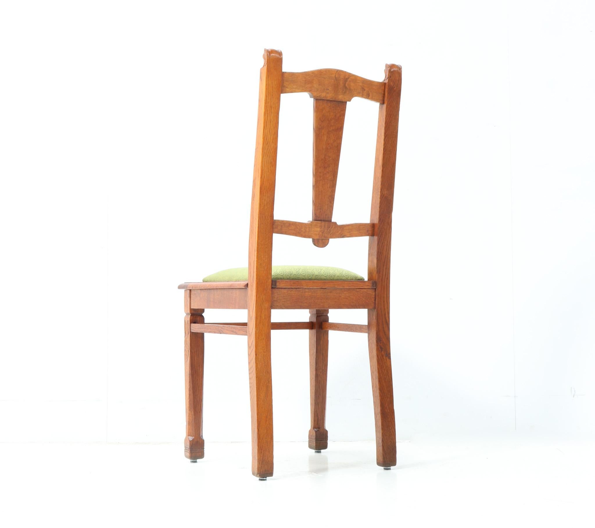 Oak Arts & Crafts Art Nouveau Side Chair by Kobus de Graaff, 1900s In Good Condition For Sale In Amsterdam, NL