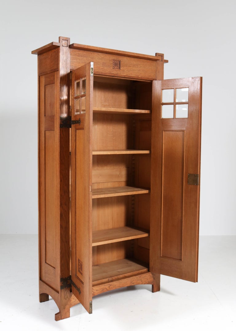 Oak Arts and Crafts Art Nouveau Wardrobe by Willem Penaat for H.P