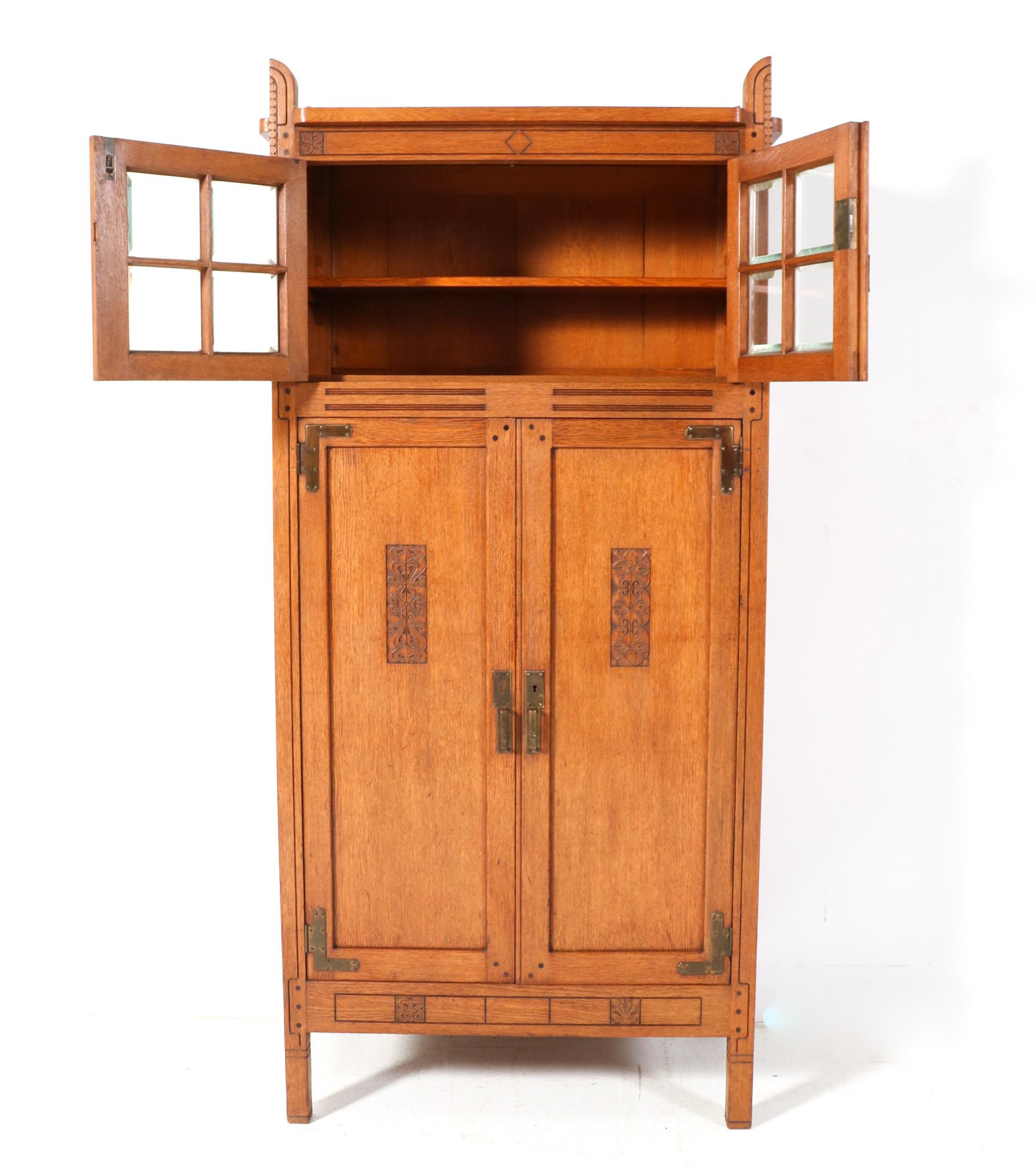 Arts and Crafts Oak Arts & Crafts Bookcase by Willem Penaat for Fa. Haag & Zn  Amsterdam, 1897 For Sale