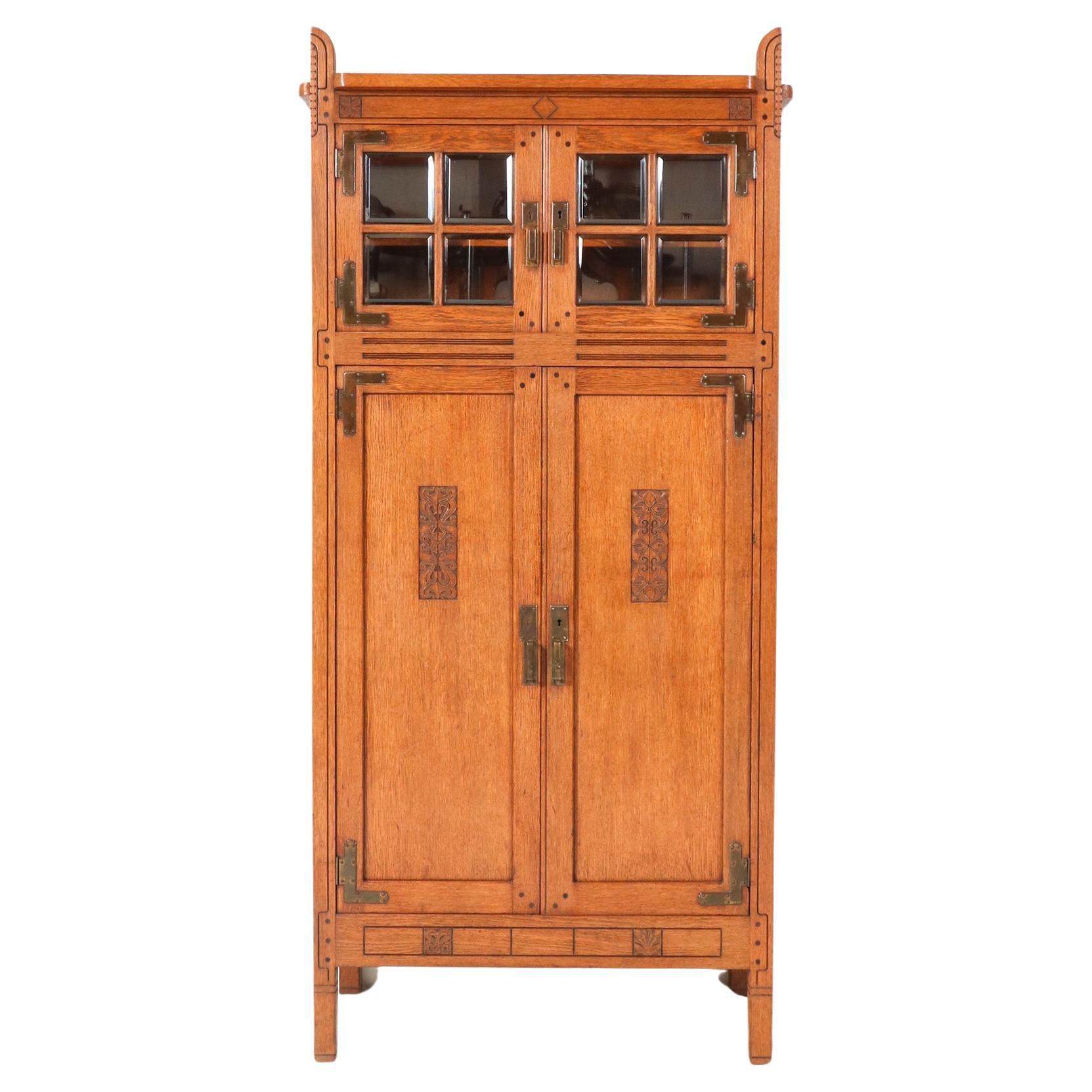 Oak Arts & Crafts Bookcase by Willem Penaat for Fa. Haag & Zn  Amsterdam, 1897 For Sale