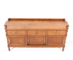 Oak Arts & Crafts Credenza or Sideboard by Alexander J. Kropholler, 1900s