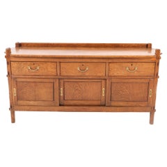 Oak Arts & Crafts Credenza or Sideboard by Alexander J. Kropholler, 1900s