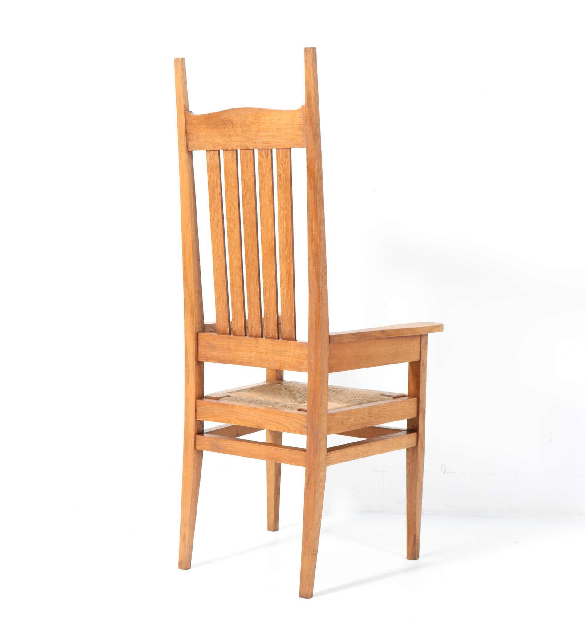 Early 20th Century Oak Arts & Crafts Ladies High-Back Armchair by Charles F.A. Voysey, 1900s