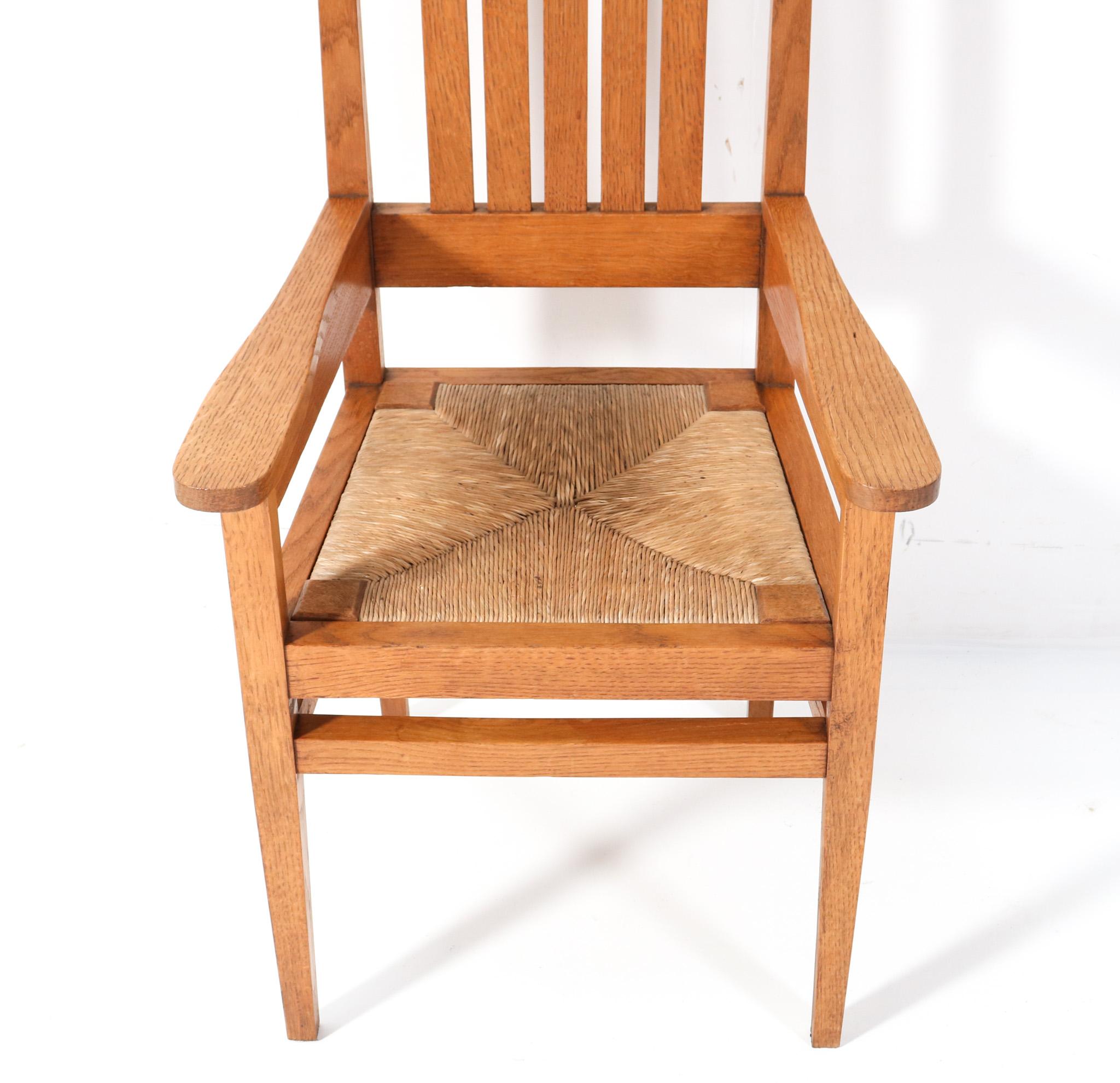 Oak Arts & Crafts Ladies High-Back Armchair by Charles F.A. Voysey, 1900s 1