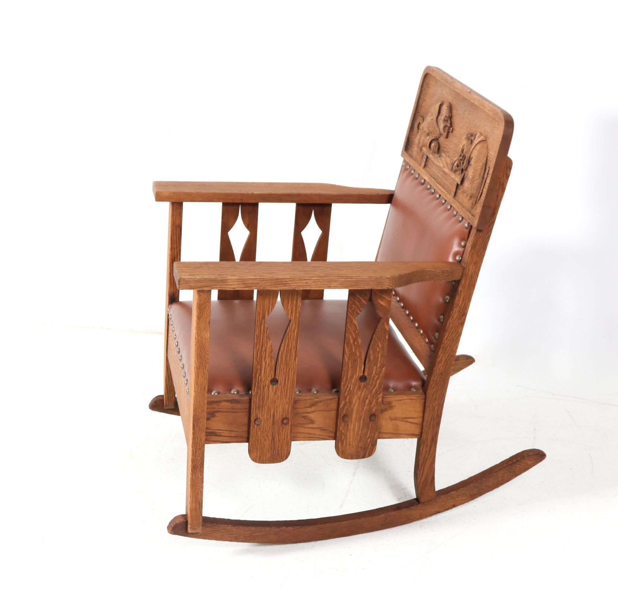 Arts and Crafts Oak Arts & Crafts Mission Rocking Chair, 1900s For Sale