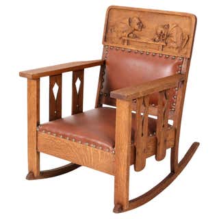 Antique Arts and Crafts Mission Oak Rocker by Limbert, 1910 at 1stDibs ...