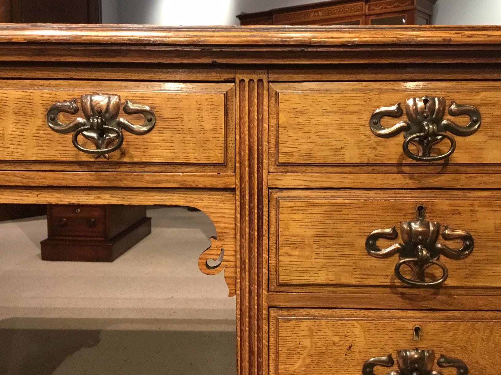 Oak Arts & Crafts Period Antique Desk 1