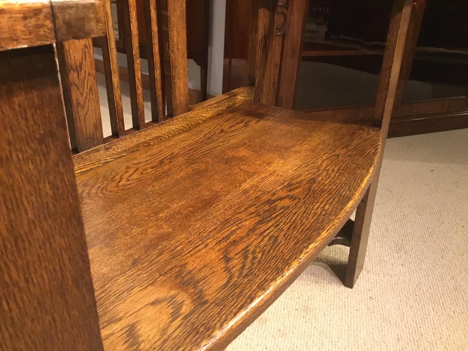 Oak Arts & Crafts Period Hall Bench/Umbrella Stick Stand 3