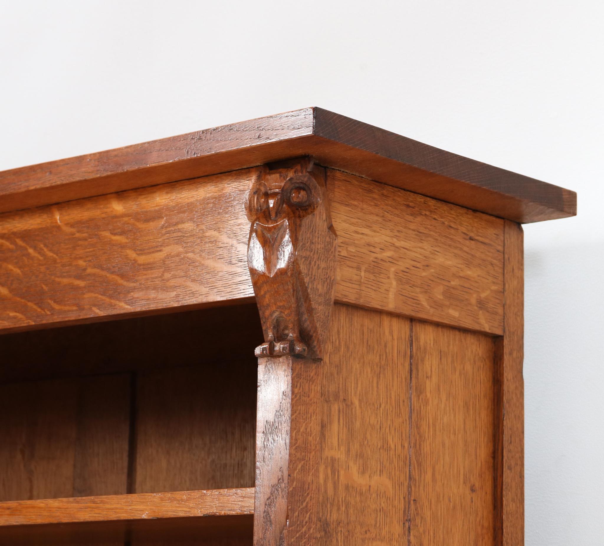 Oak Arts & Crafts Two-Piece Bookcase by Alexander J. Kropholler, 1890s For Sale 6