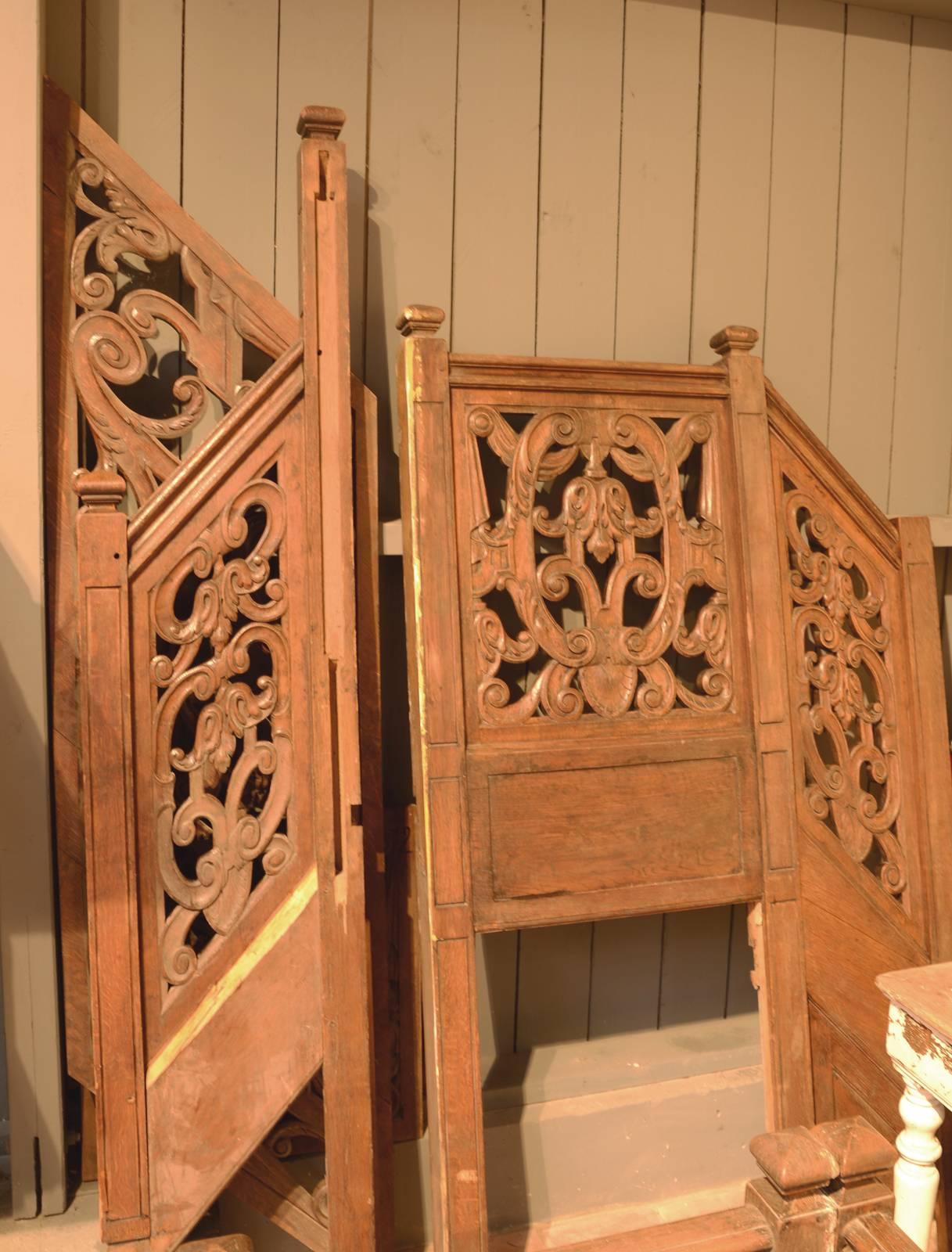 Oak Balustrade Neogothic Style, 19th Century For Sale 3