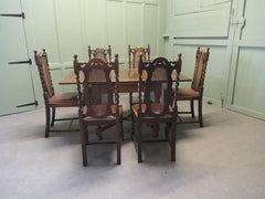 Oak Barley Twist Draw Leaf Table and set of 6 Chairs