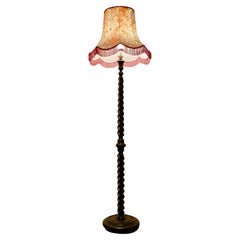 Antique Oak Barley Twist Floor Lamp, Standard Lamp