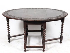 Oak Barley Twist Gateleg Table