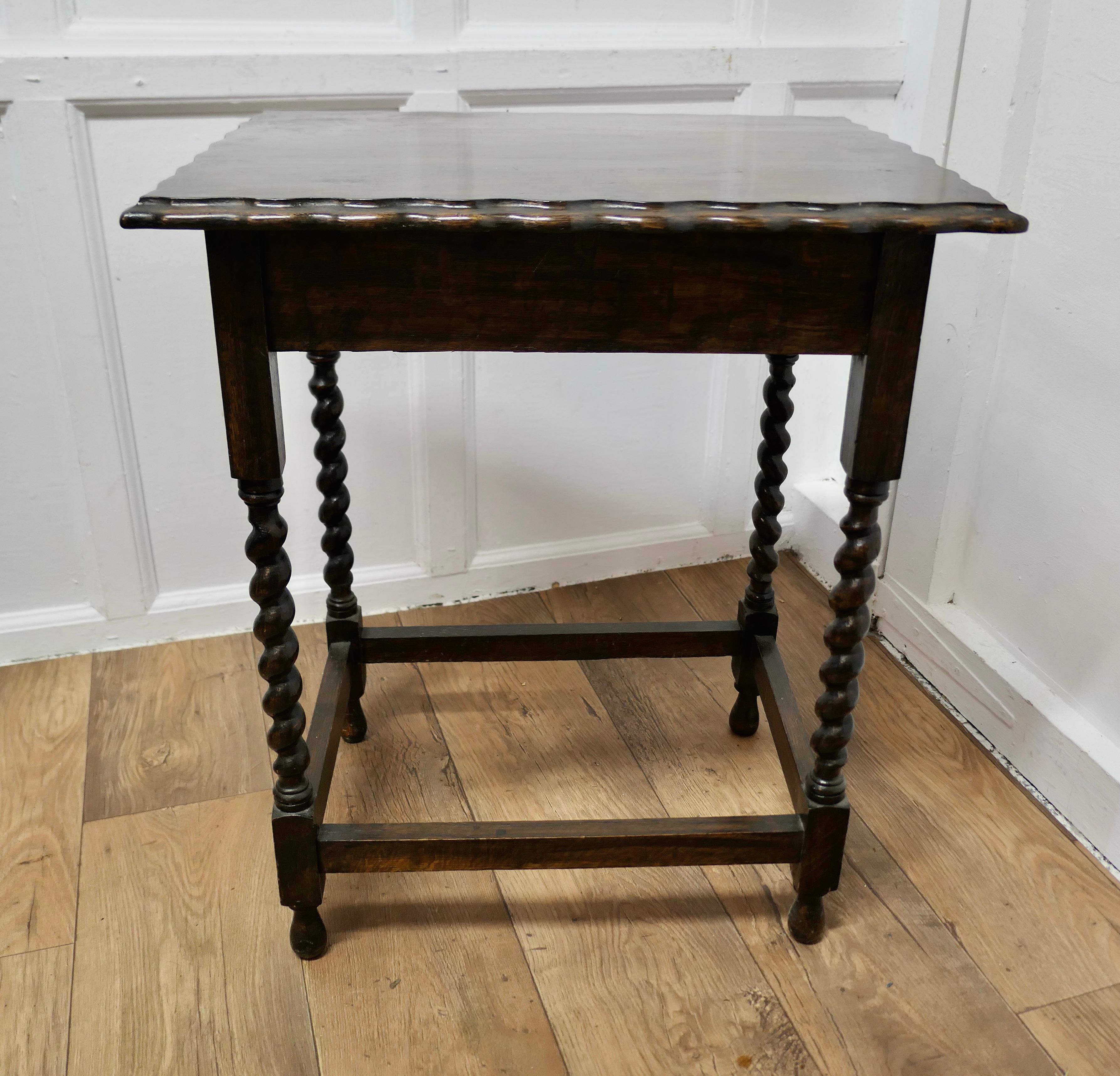 Oak Barley Twist Occasional Canteen Table 

This is a Very Good Quality Solid Oak Table, it was originally designed as a cutlery canteen, the fitted interior is no longer present beneath the lift up lid, but this can still be used as useful