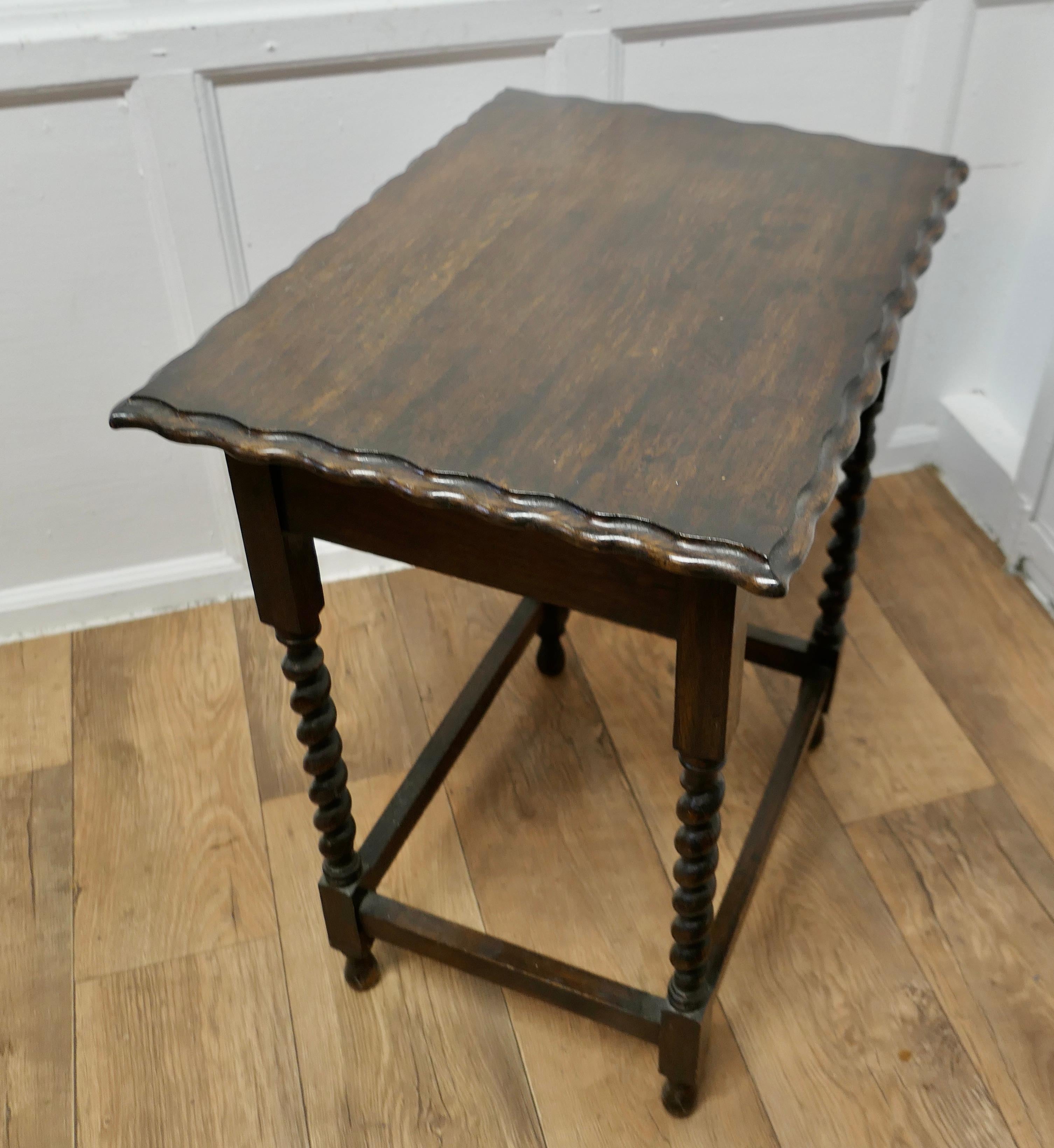 Early 20th Century Oak Barley Twist Occasional Canteen Table     For Sale
