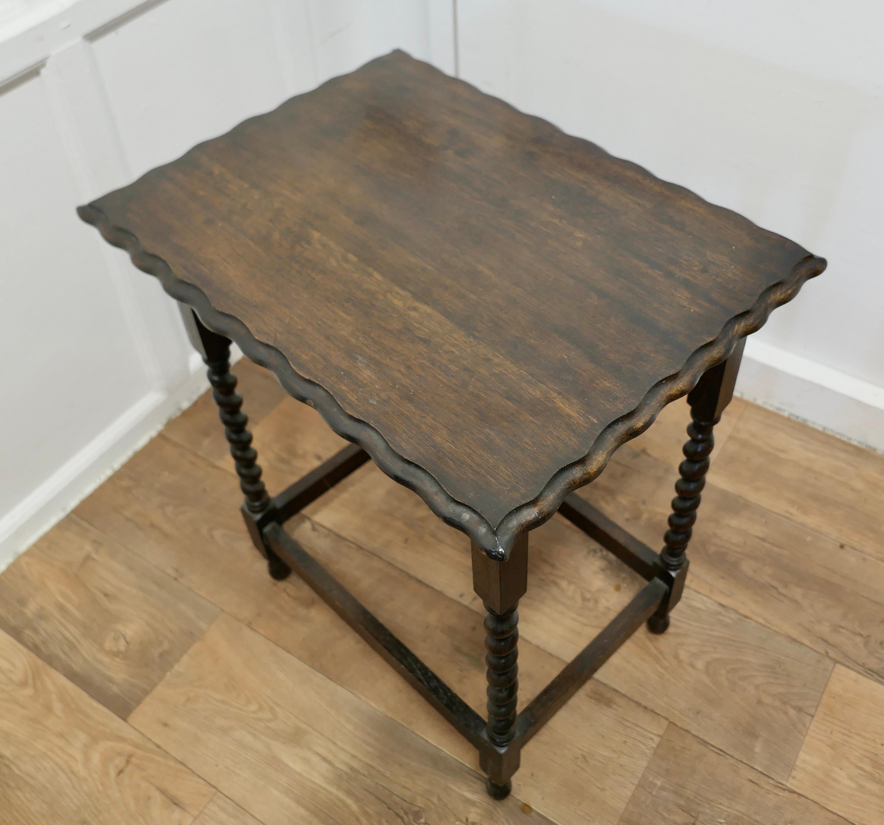 Oak Barley Twist Occasional Canteen Table     For Sale 1