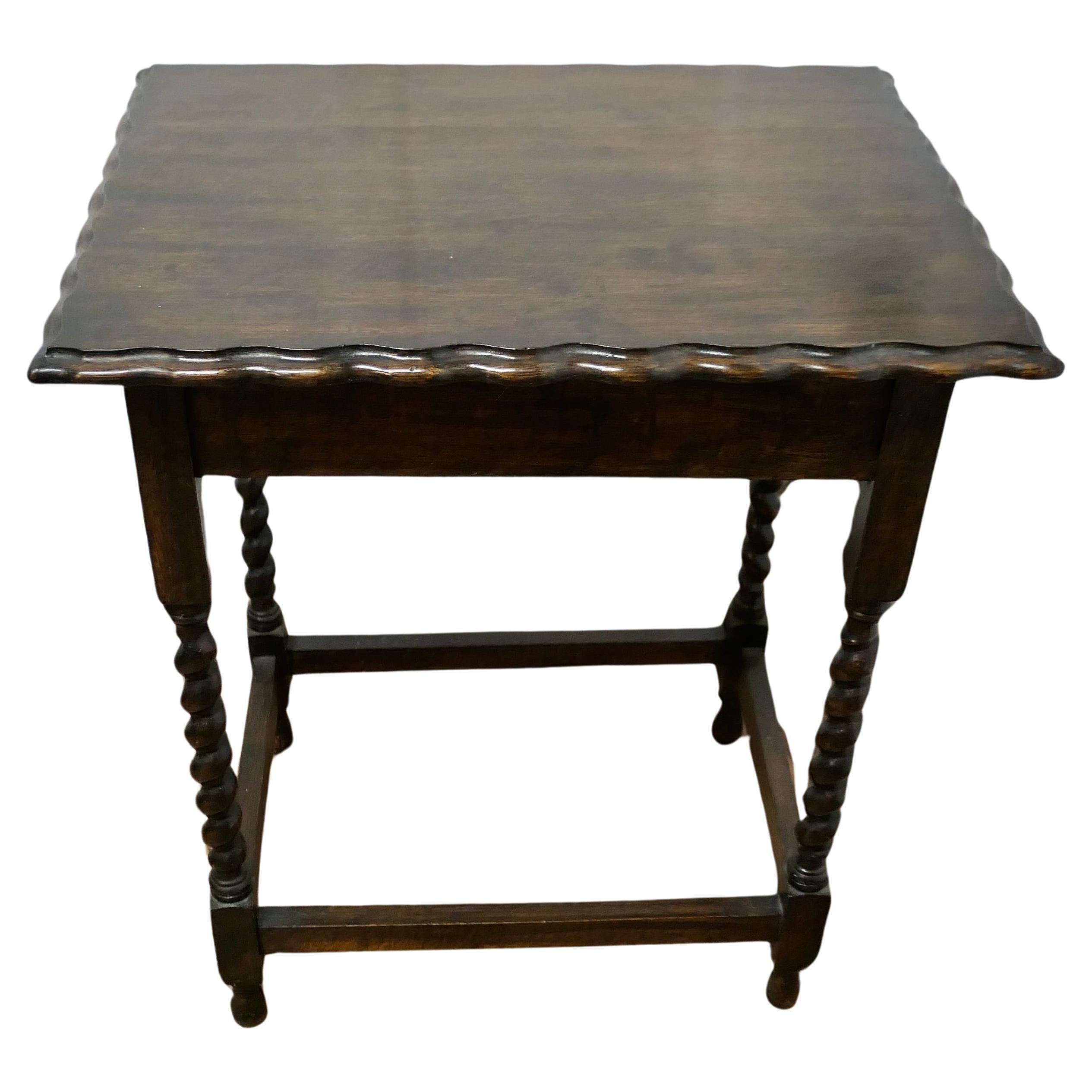 Oak Barley Twist Occasional Canteen Table     For Sale