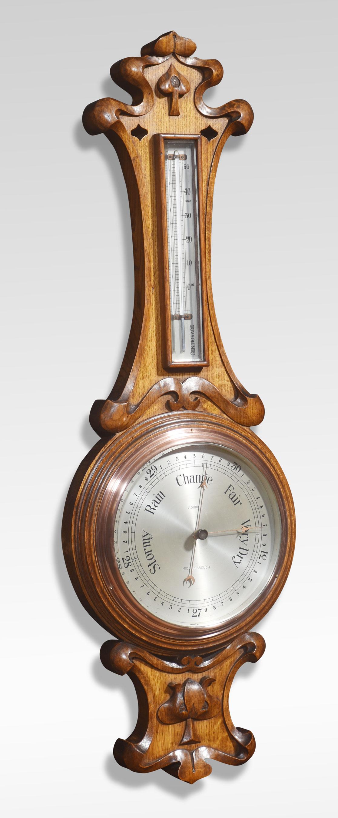 British Oak barometer For Sale