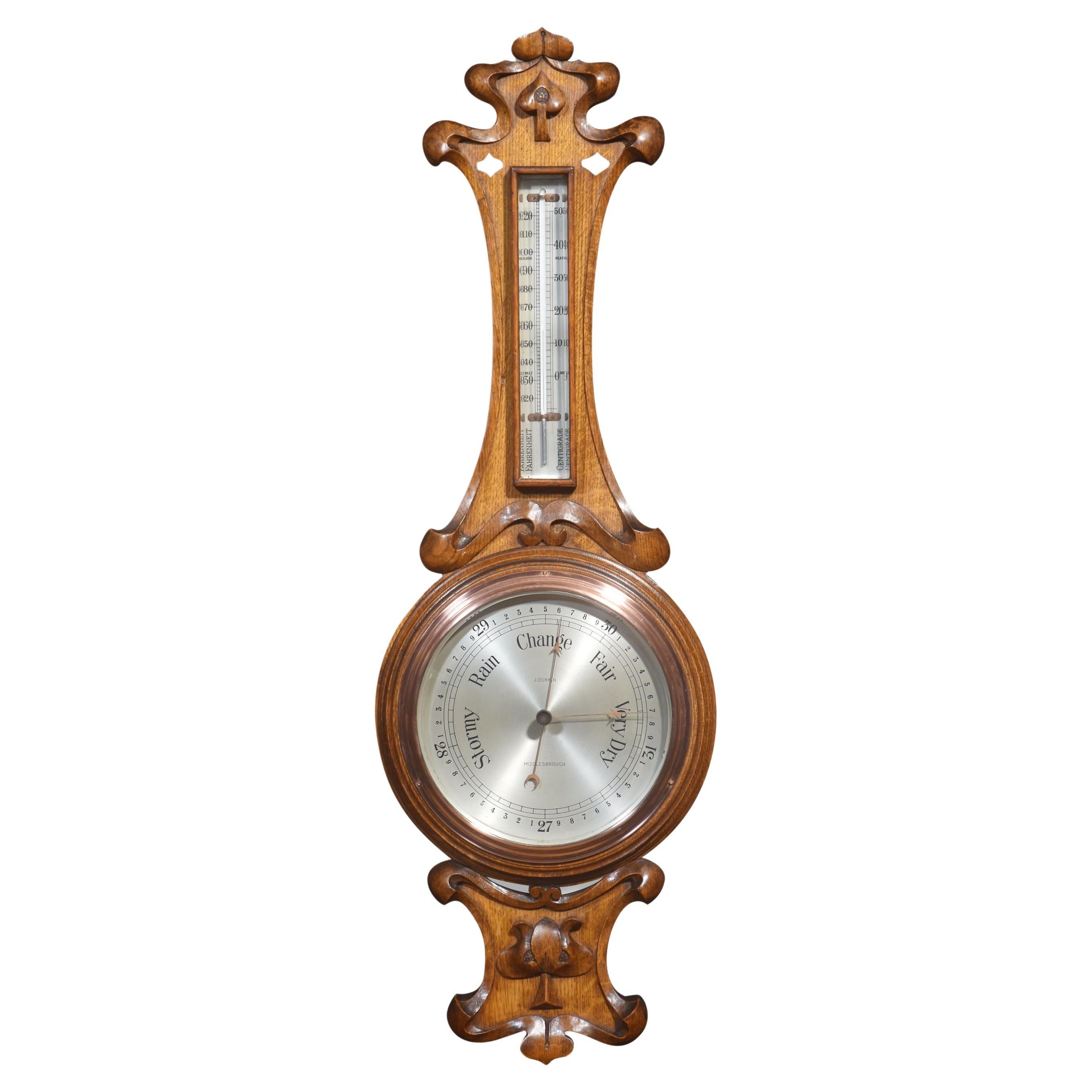 Oak barometer For Sale