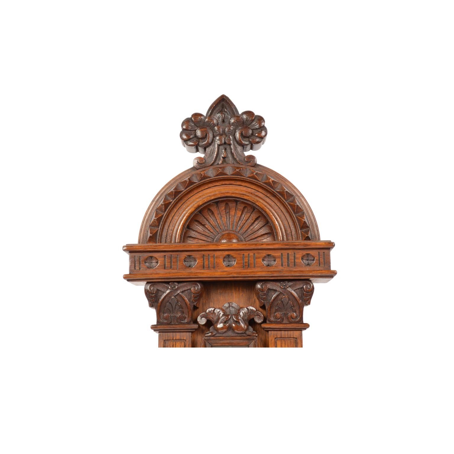 1900 Antique Oak Barometer Richly Carved, Antique Weather  Forecast Instrument  9