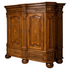 Oak Baroque Wardrobe, German, Mid-18th Century