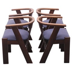 Oak Barrel back dining chairs 1980s Italy 