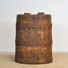 Oak barrel/planter, circa 1920