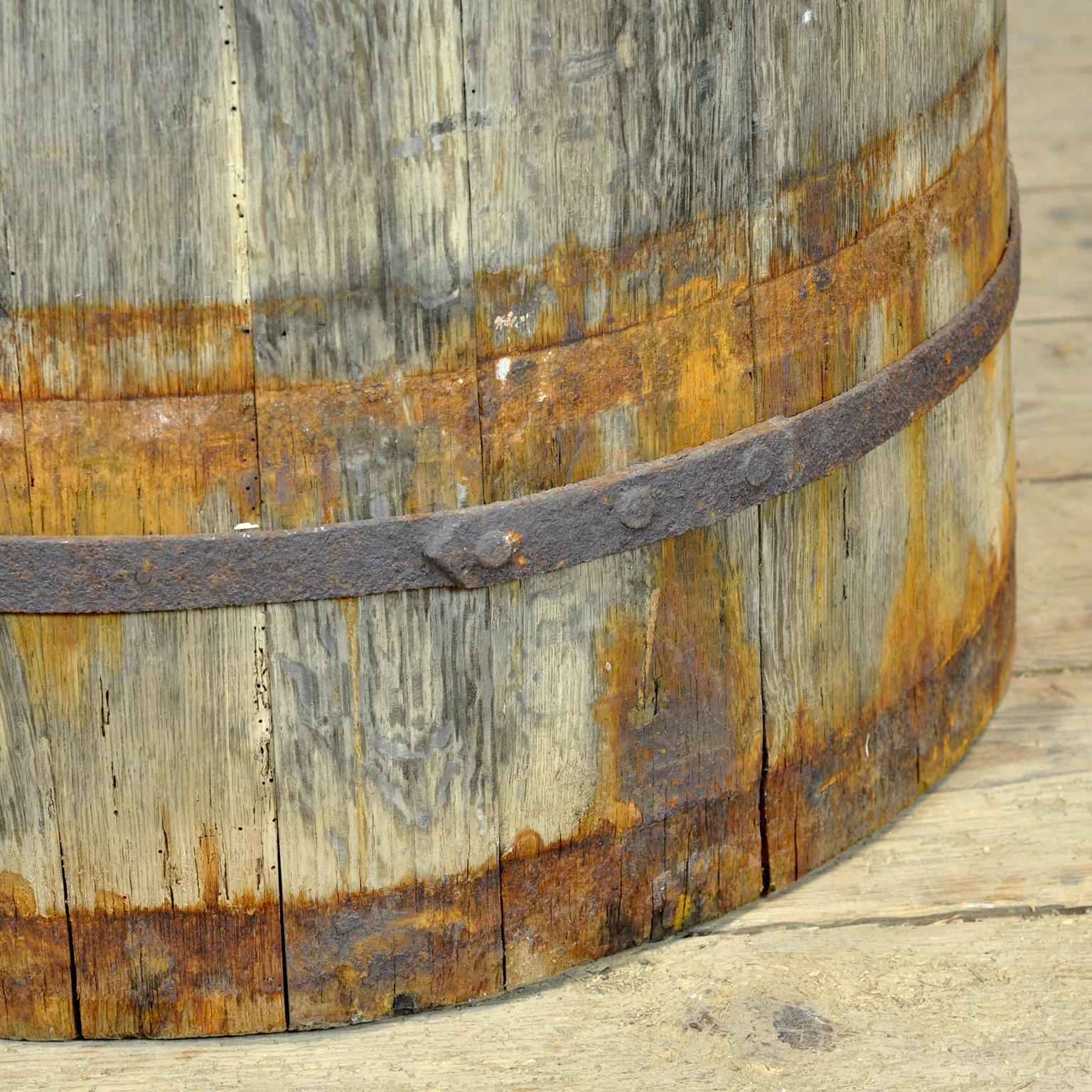 French Oak barrel/planter, circa 1920 For Sale