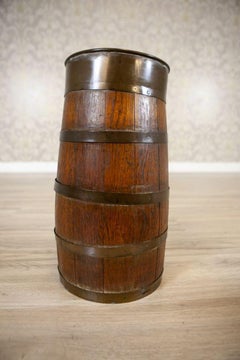Oak Barrel Umbrella Stand From the Early 20th Century
