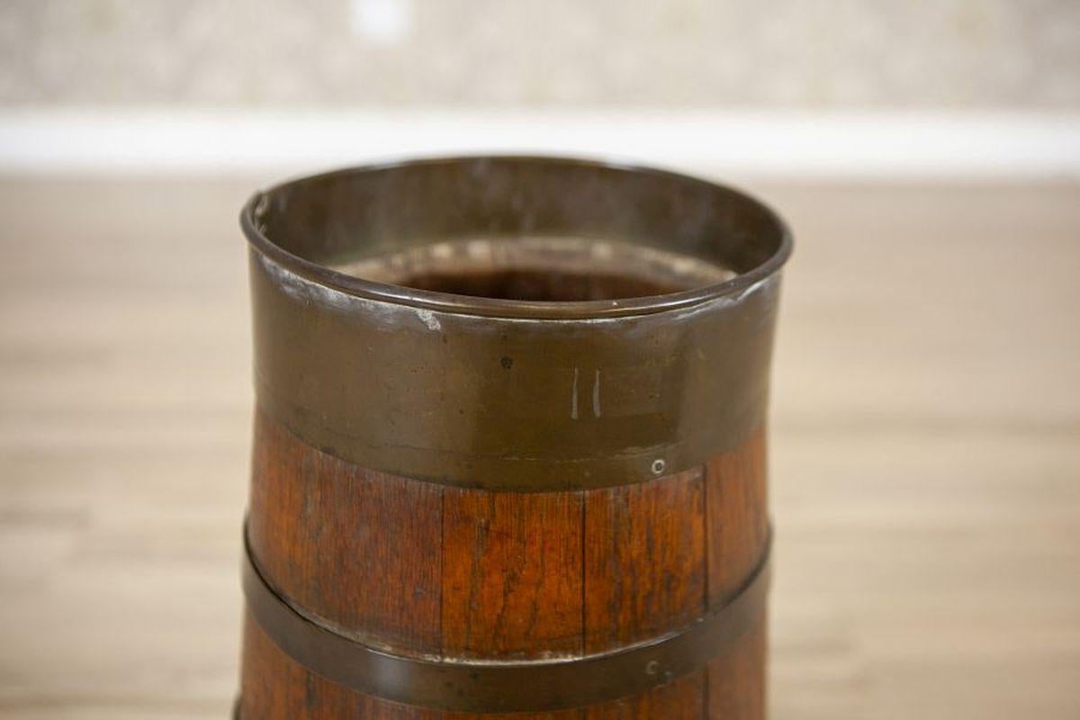 Oak Barrel Umbrella Stand From the Early 20th Century 1